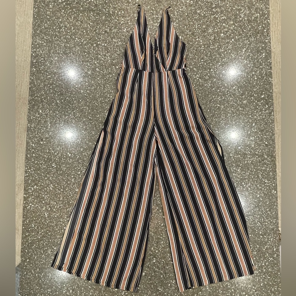 Open slit leg romper